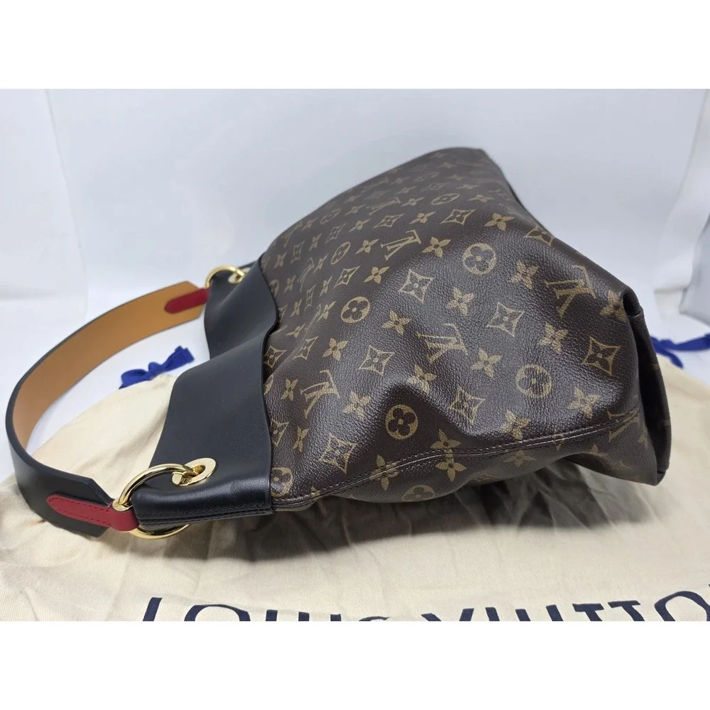 Louis Vuitton Monogram Tuileries Hobo M43154 Coated Canvas Leather Trim Handbag